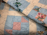 Handmade Full Size Quilt with Churn Dash Design 202//151